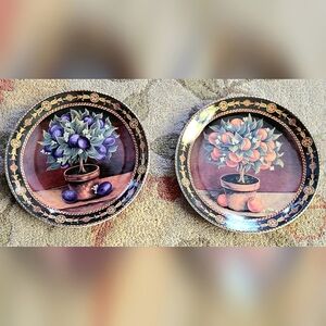 Limoges Set of 2 Hand Painted 7.5" Display Plates